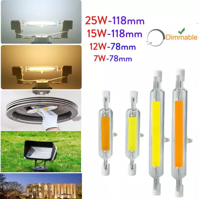 R7s LED 118mm 78mm Dimmable COB Projecteur Bambes 7W 12W 15W 25W Tube Lights