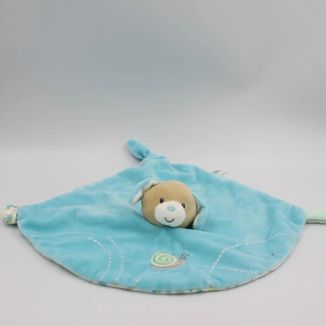 Doudou plat chien bleu blanc escargot GIPSY - 22107