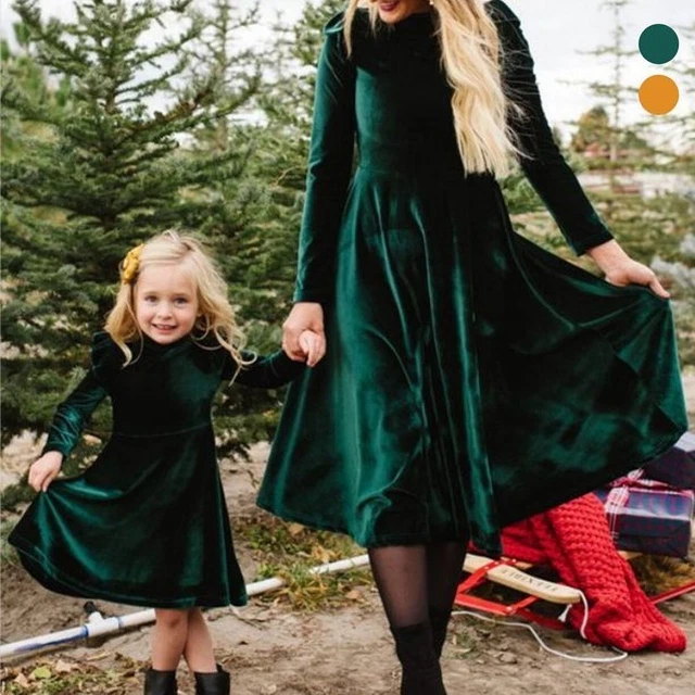 Robe fille top velours