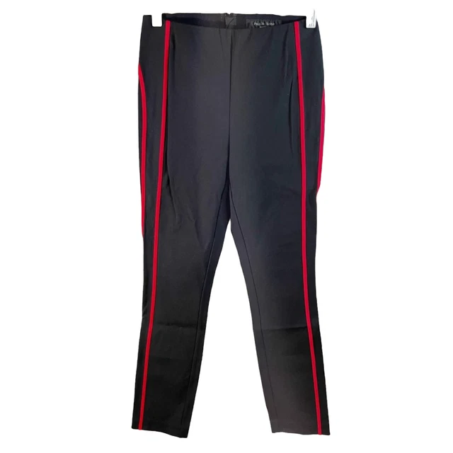 Rag & Bone Womens Simone Side Panel Pant Skinny Leg Black Red Size 0 New