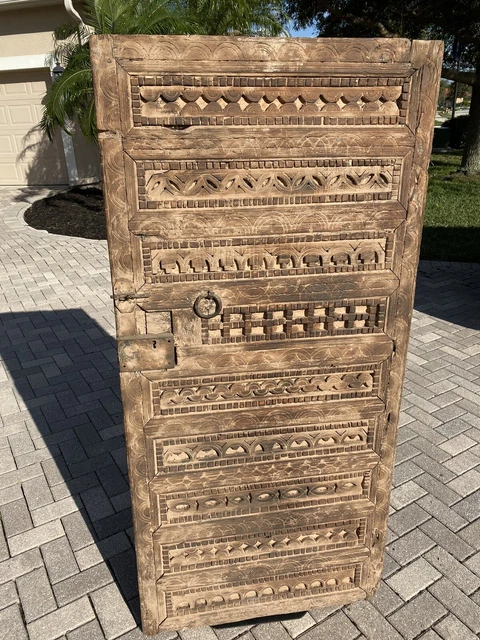 Antique Moroccan Door Hand Carved
