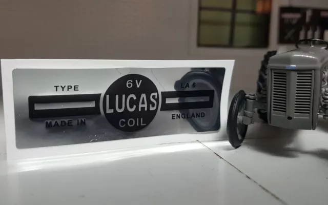 Ferguson Petrol TE20 TED20 T20 Tracteur Lucas LA6 6v Bobine Allumage Sticker