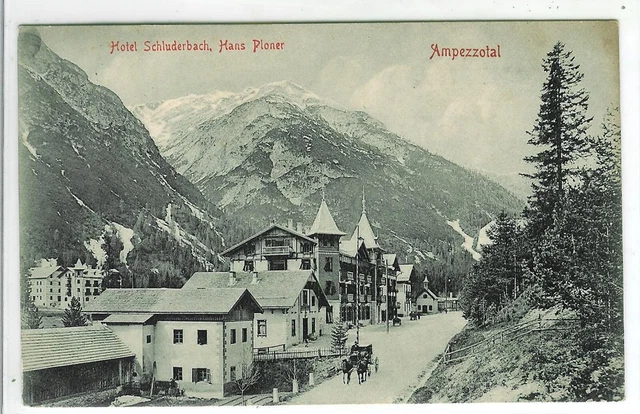 ks63  CARTOLINA  HOTEL SCHLUDERBACH HANS PLONER 1908+++