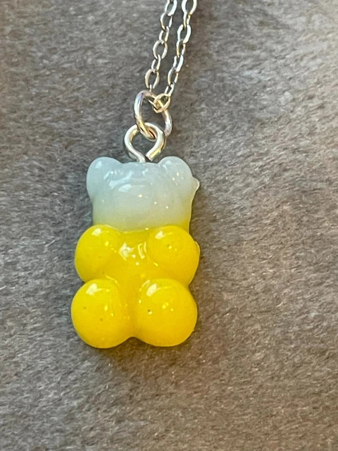 Handmade Teddy charm on a mixed metal 18 inch chain