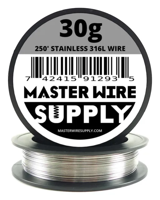 MWS - Stainless Steel 316L - 250 ft - 30 Gauge - Round Wire