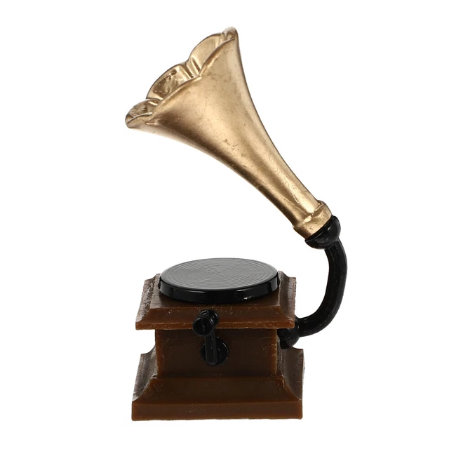Mini Gramophone Vintage En Résine - Décoration De Table Rétro Pour Maison Et Bureau (4,3x2,3x2,3 Cm) - 5