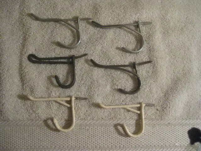 6 VINTAGE TWISTED Wire Coat Hooks Screw Type $8.95 - PicClick