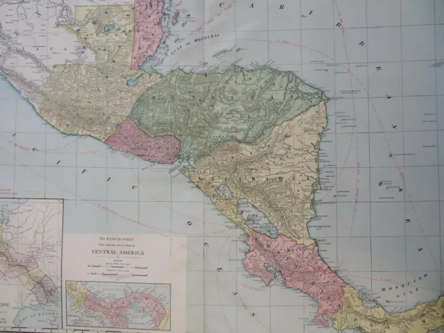 Centroamérica Honduras Nicaragua Canal de Costa Rica 1912 mapa detallado grande
