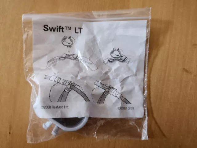 CPAP ResMed Swift LT Headgear Top Hose Clip Lite Gray 608238