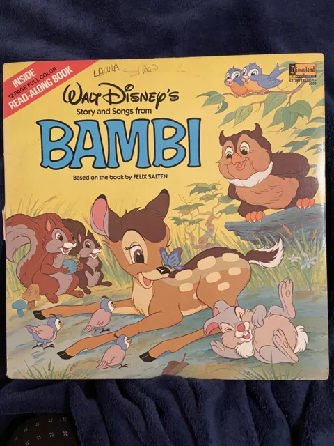 Vintage Walt Disney See Hear Read Along Story Book 33 RPM Record BAMBI 1982