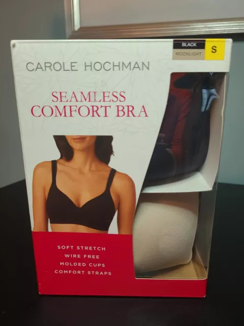 Carole Hochman Bras Adult Small *2 Pack* Black/Moonlight Seamless