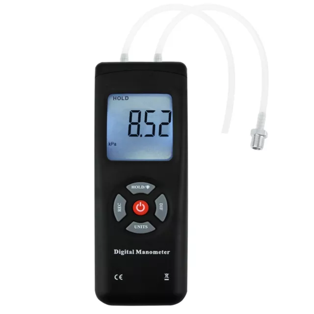 Professional Digital Manometer Air Vacuum / Gas Pressure Gauge Meter 11 Units