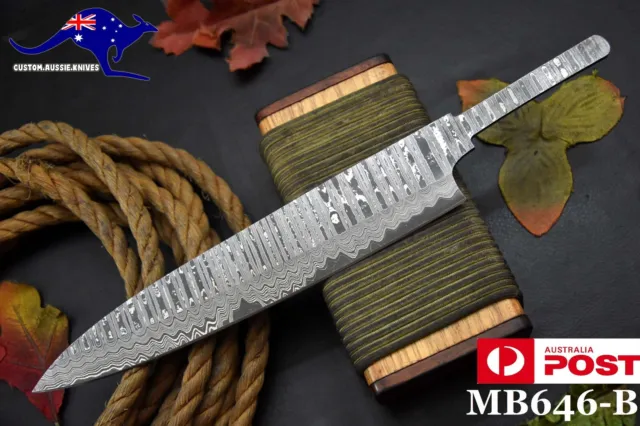 Custom 12.8"OAL Damascus Steel Blank Blade Chef Knife Handmade (MB646-B)
