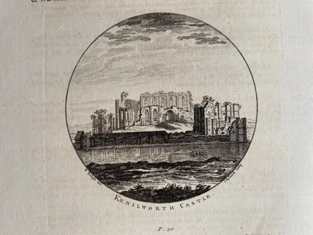 1764 Antique Print; Kenilworth Castle, Warwickshire after Benjamin Ralph