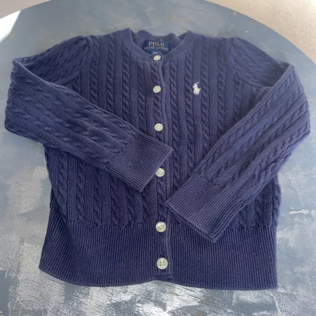 Girls Polo Ralph Lauren Long Sleeved Button Up Cable Knit Cardigan