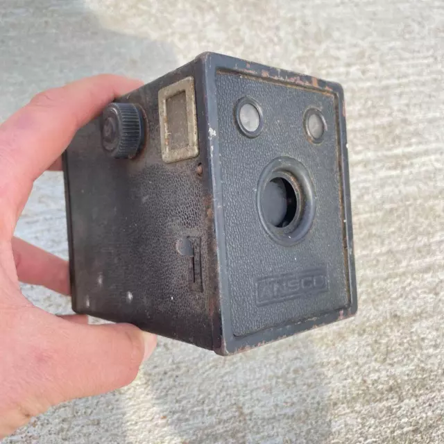 Vintage 1947 Agfa Ansco B2 Cadet Roll Film Box Camera - HLBN