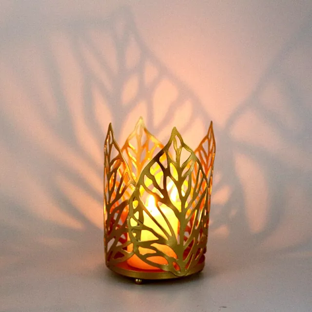 Leaves Style Tea Lights Candle Holders Metal Classic Home Desktop Decor Vintage