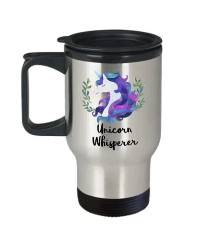Unicorn Whisperer Travel Mug - Unicorn Whisperer Insulated Coffee Tumbler Cup