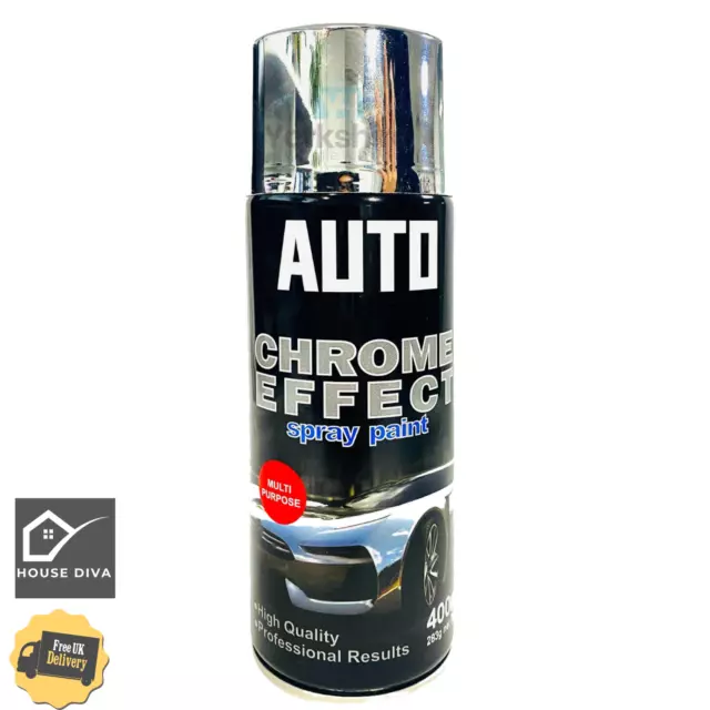 Chrome Foil Mirror Metallic Spray Effect Auto Spray Paint Diy Aerosol 400ml