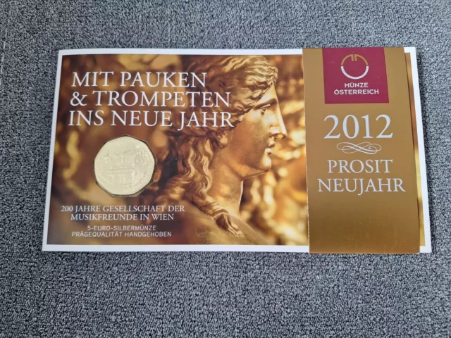 5 Euro Silbermünze Österreich 2012, Gesellschaft der Musikfreunde Im Blister