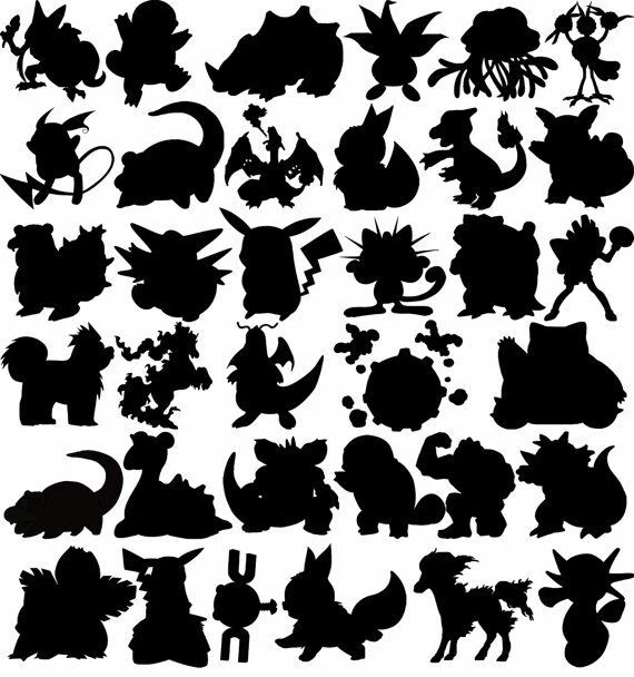 VINYL DECAL CAR Sticker Pokemon Silhouette *Pick Character Size and