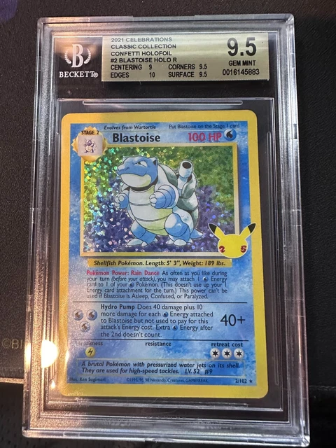 2021 Pokemon Celebrations Classic Confetti Holo #2 Blastoise BGS 9.5 GEM MT