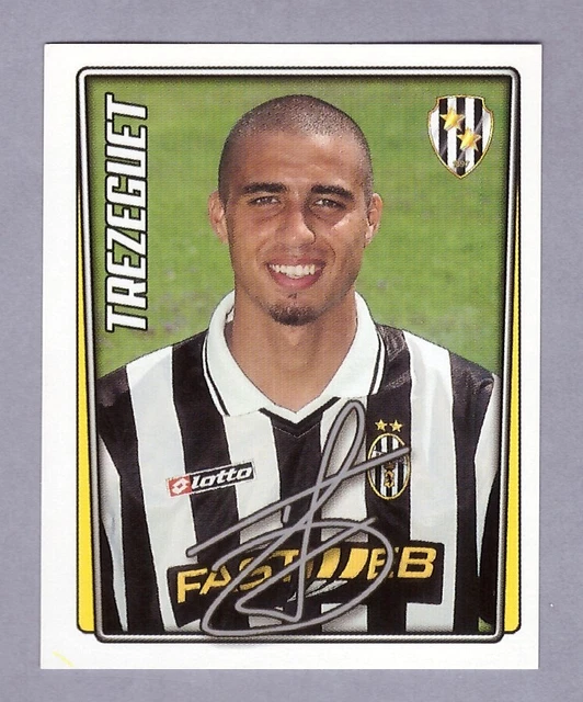 DAVID TREZEGUET Figurine Calcio Merlin 2002 Signed Sticker New NO