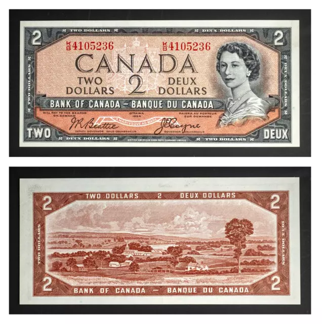 Bank of Canada 1954 $2 Modified,  Beattie - Coyne  Choice UNC Ch# BC-38a