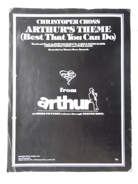Arthur's Theme (Best That You Can Do) Chris Cross sheet music piano vocal guitar