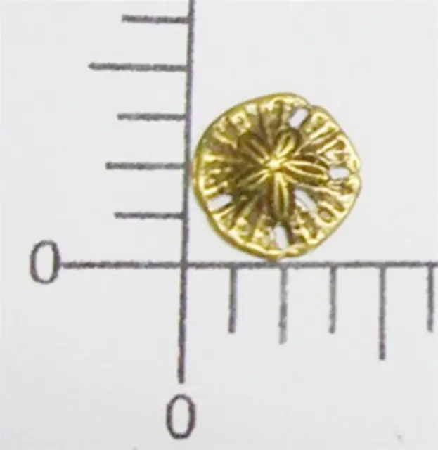 47513        6 Pc. Brass Oxidized Small Sand Dollar Jewelry Finding