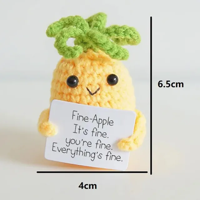POSITIVE KNITTED DOLL With Positive Card Crochet Fruit Toy For Emotional  Support EUR 3,72 - PicClick FR