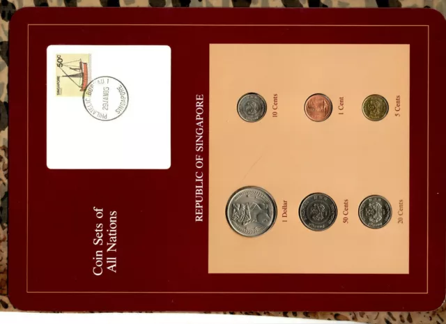 Coin Sets of All Nations Singapore 1981-1988 UNC $1 1981 10,20,50 cents 1987