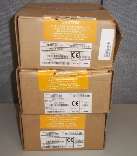 Lot of 3 New Mitel 5330e Gigabit Enhanced IP Phones 50006476