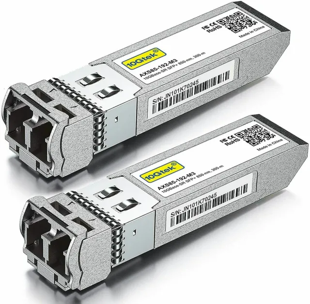 2-Packs For Cisco SFP-10G-SR-S Transceiver 10GBASE-SR SFP+ Module 850nm MMF