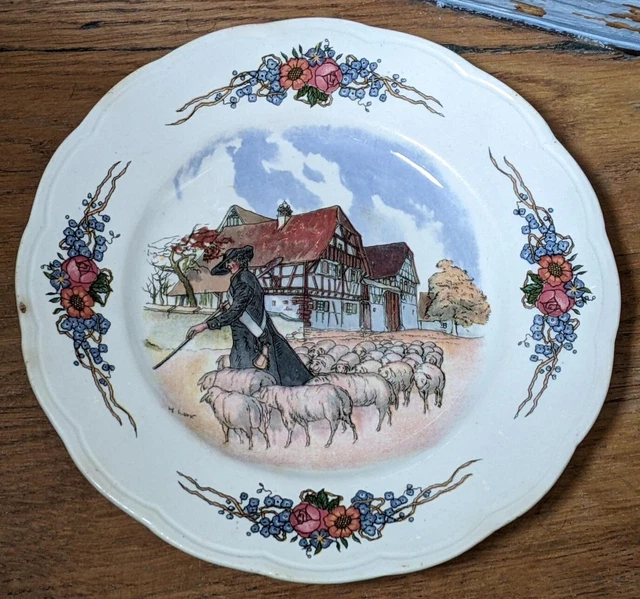Petite assiette Sarreguemines Obernai H. Loux