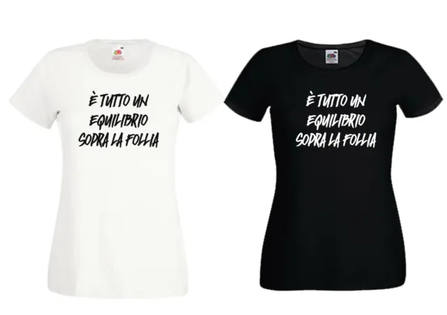 T-shirt Vasco Rossi è tutto un equilibrio sopra la follia Blasco cotone donna