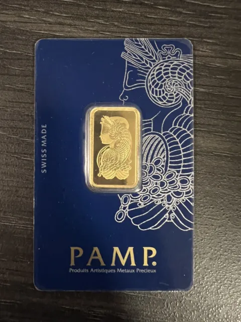 PAMP Pure Gold Bar 10 g 24 ct 999.9 Bullion Minted Lady Fortuna Suisse Veriscan