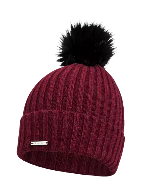 Womens Rohnisch Pom Pom Beanie - Burgundy - Now 45% Off - Great Gift Idea !!