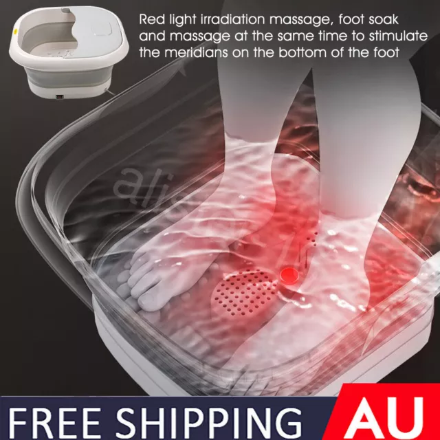 Hydro Foot Spa Bath Bubbles Massage Heat Massager Red Light Deep Foot Masager