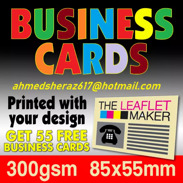 New 55 Free Business Cards Just Pay Postage 300gsm Printed With Your Design Card