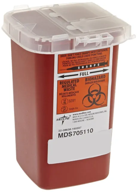 Sharps Container Biohazard Needle Disposal 1 Qt Size New Medline Tattoo Diabetes