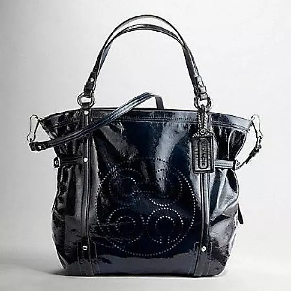 coach bag navy blue 9991 | lunchbox style | top handle crossbody purse