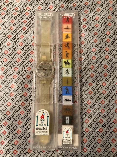 NEW VINTAGE SWATCH Watch Special GK209SL Transparent[Olympic Venue ...