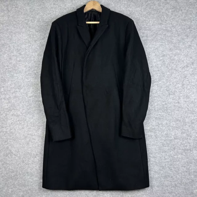 ALL SAINTS WOOL Jacket Mens 42 Black Long Coat Italian Cloth Lined Trench Pea 41.27 PicClick UK