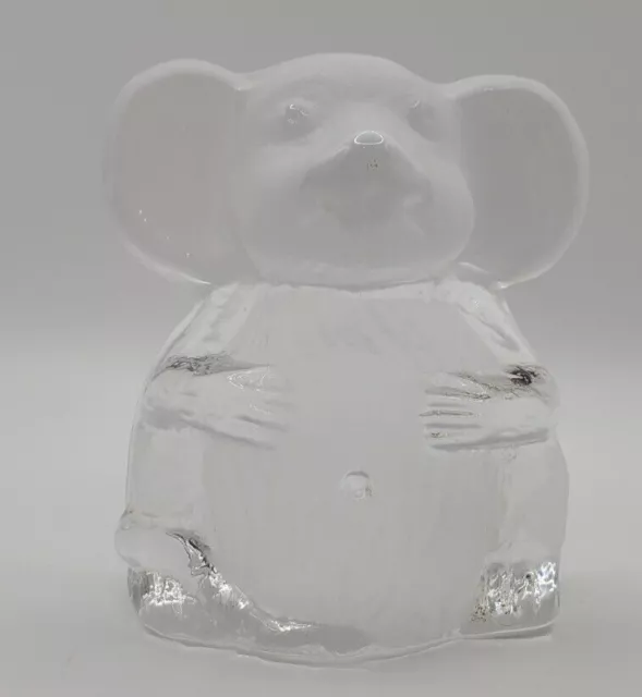 Vintage Handmade Frosted Koala Bear made from Viking Glass