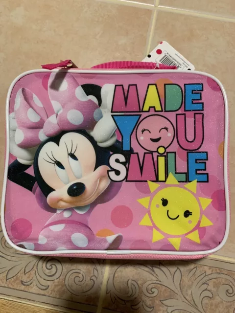 Minnie Mouse Lunch Bag Insulated Disney Smiles Bows Girls Pink School  Daycare