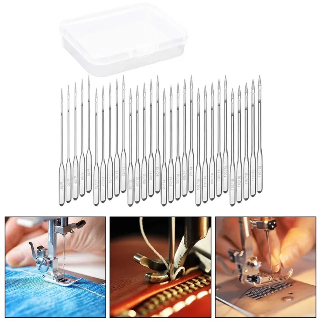 Premium Sewing Machine Needles 60 Pcs in 6 Sizes for Household Machines