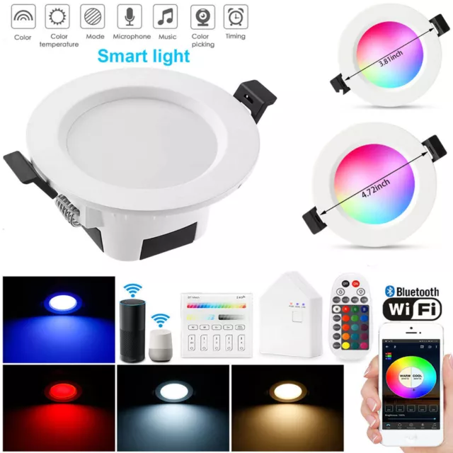 1-30er Set WIFI Bluetooth LED Einbaustrahler RGB+WW+CW 230V Einbau-Leuchten-Spot