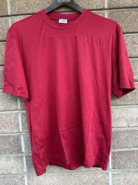 💯 $225 Zimmerli 286 Mens Sea Island Cotton T-Shirt M RARE Burgundy Crewneck 2