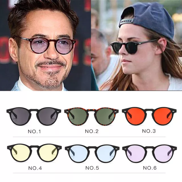 Vintage Small Round Sunglasses Men Women Nail Ocean Color Lens Outdoor Trip